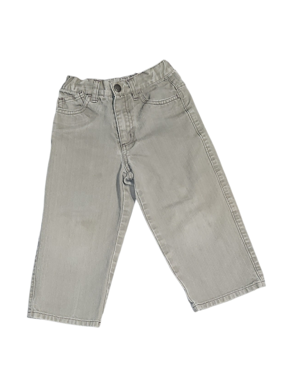 Kenneth Cole Reaction Boys Light Gray Ribbed Jeans Adjustable Waist Size 3t